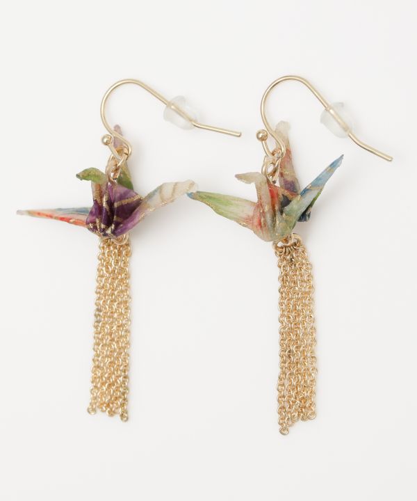 Flying ORIGAMI Crane Earrings