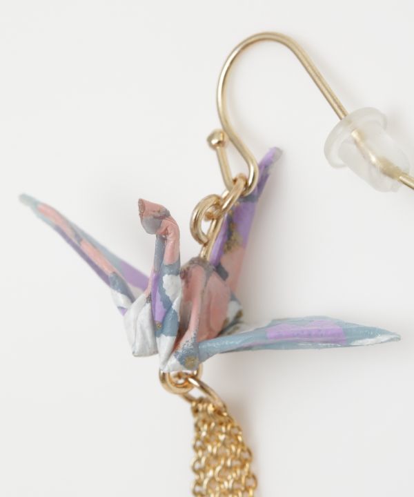 Flying ORIGAMI Crane Earrings