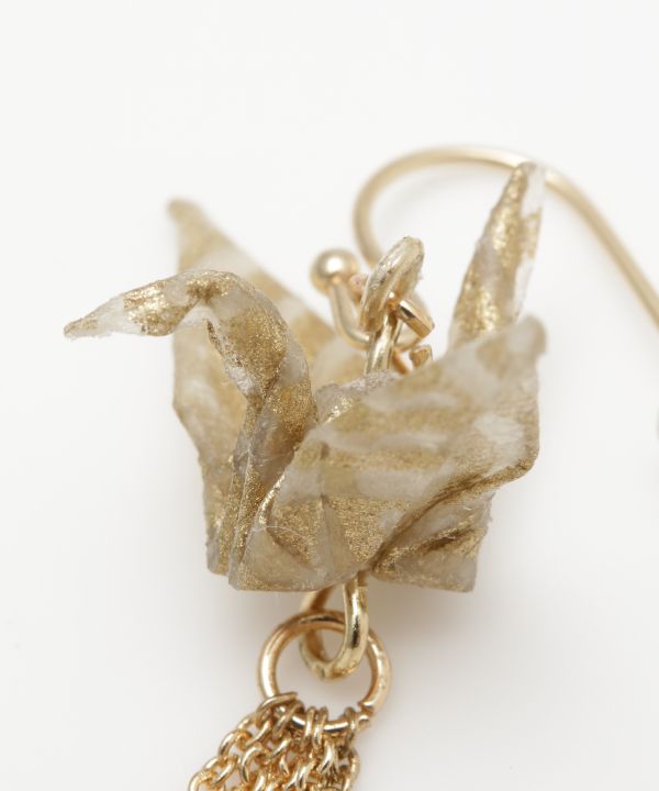 Flying ORIGAMI Crane Earrings