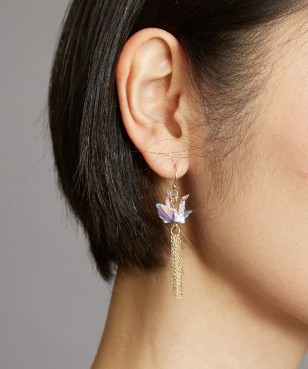 Flying ORIGAMI Crane Earrings