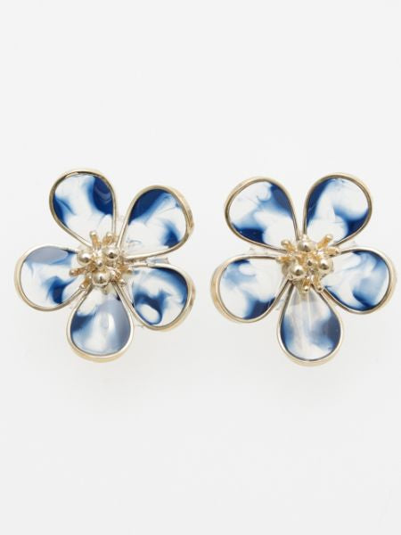 Gradient Color Flower Earrings