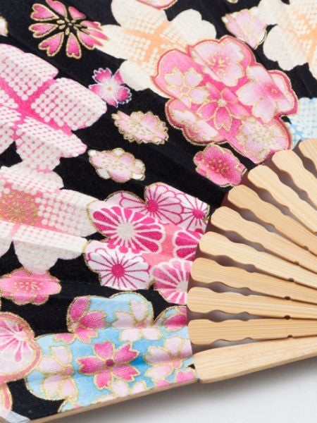 Floral Foldable SENSU Fan with Pouch