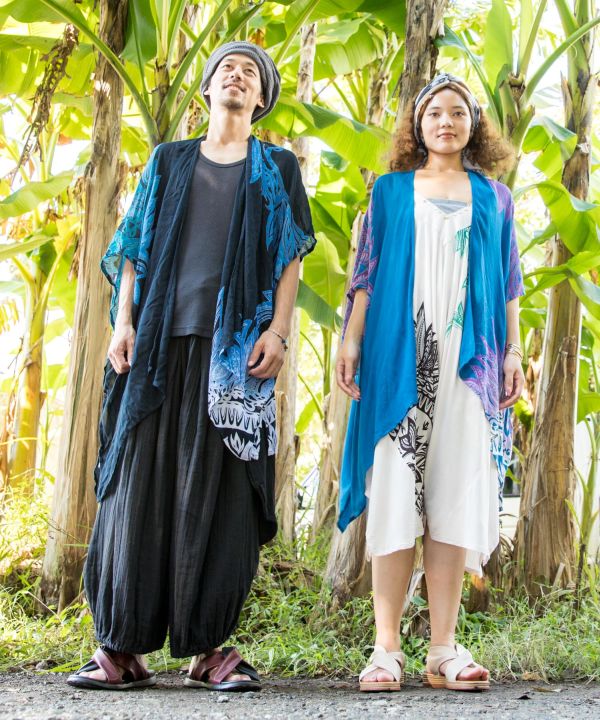 Polynesian Leaf UV Protection KIMONO