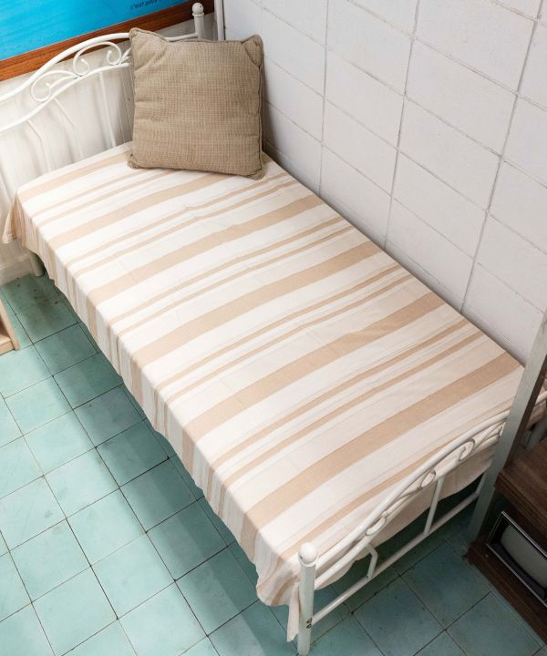 Striped Multi Cloth Bed Cover - Single