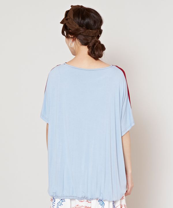 Bi Color Drape Top