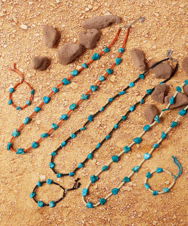 Turquoise x Shell Beaded Long Necklace