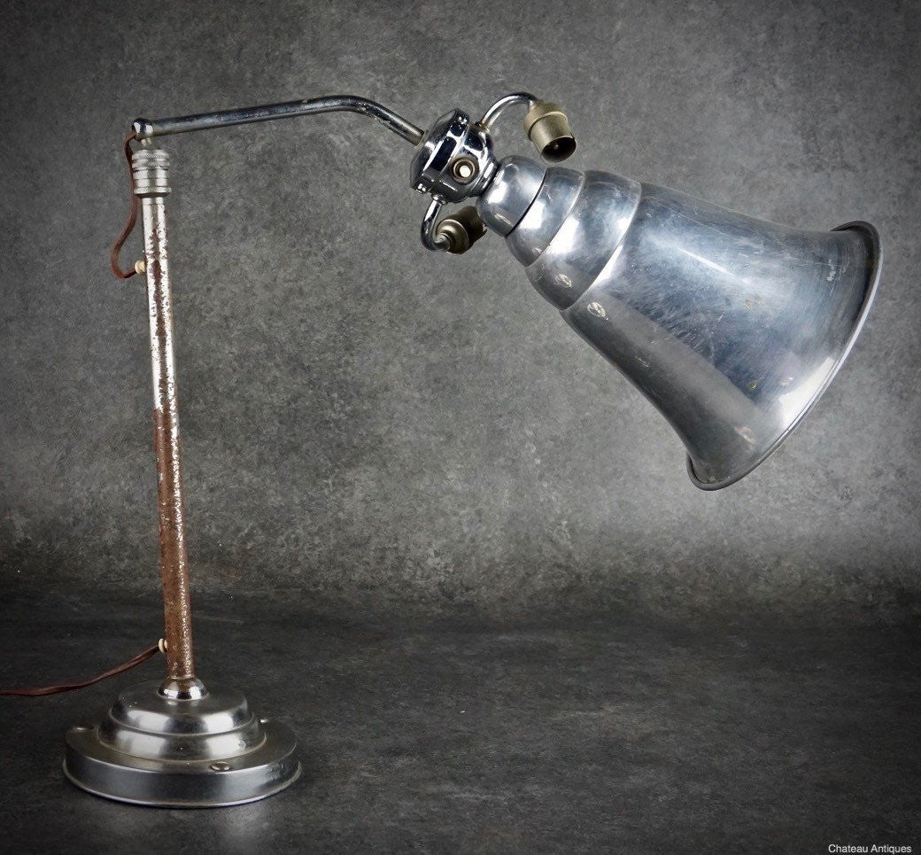 French Architects Lamp C1920 Desk Or Table Lamp 3 Way Light
