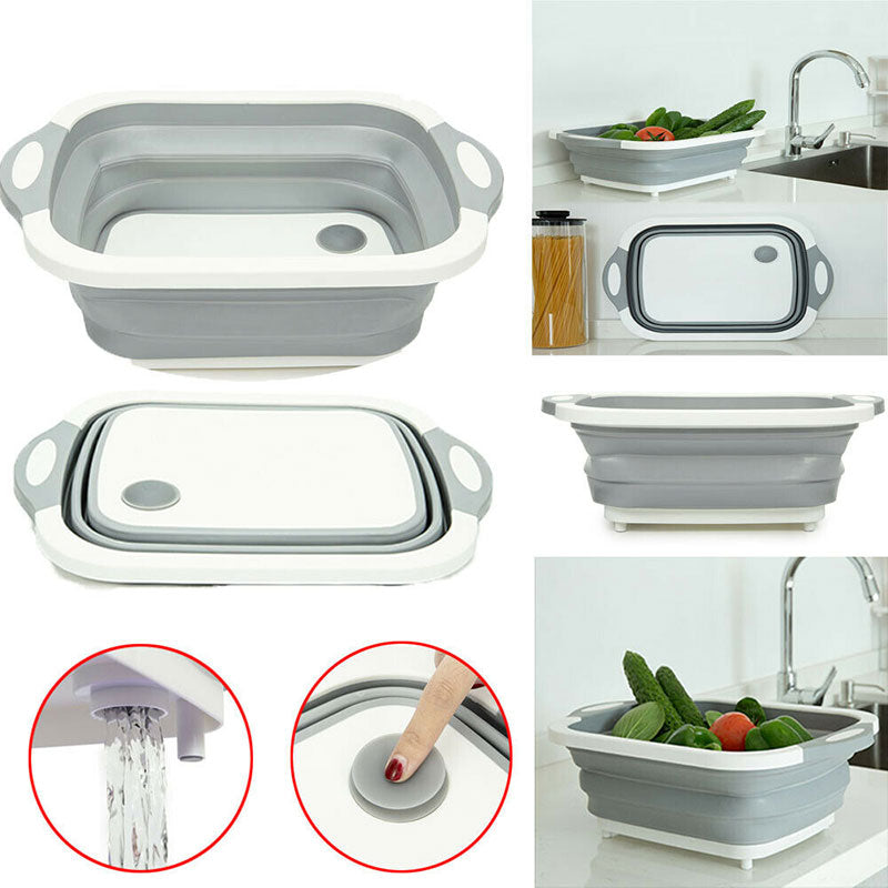 Folding Chopping Cutting Board Drain Basket Basin 5