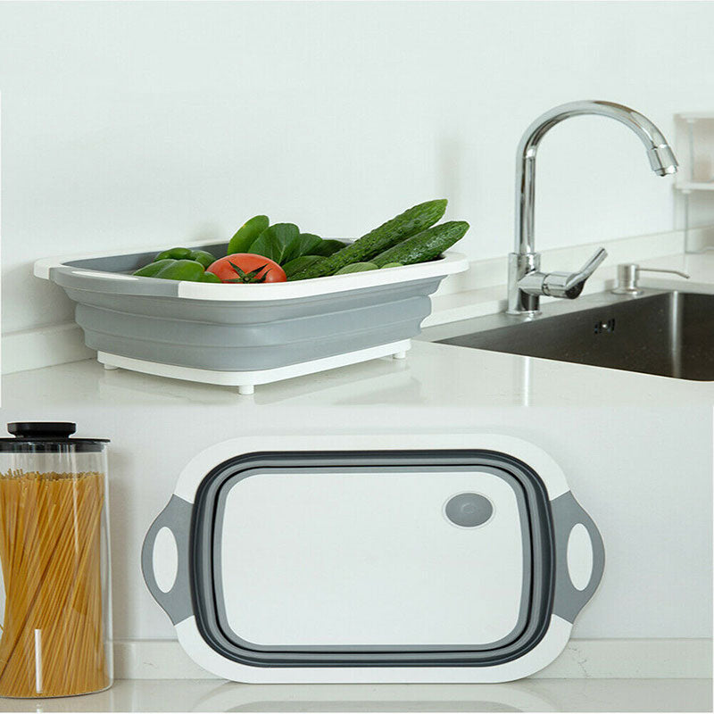 Folding Chopping Cutting Board Drain Basket Basin 7