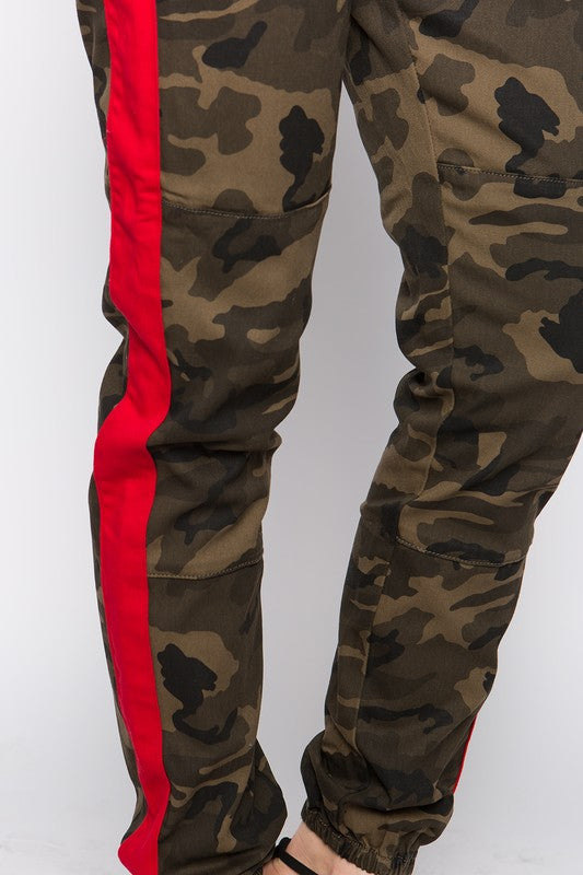 camo pants red stripe