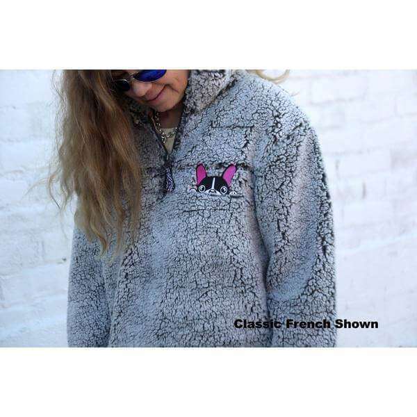 sherpa embroidered pullover