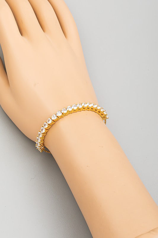 Rhinestone Heart Bracelet