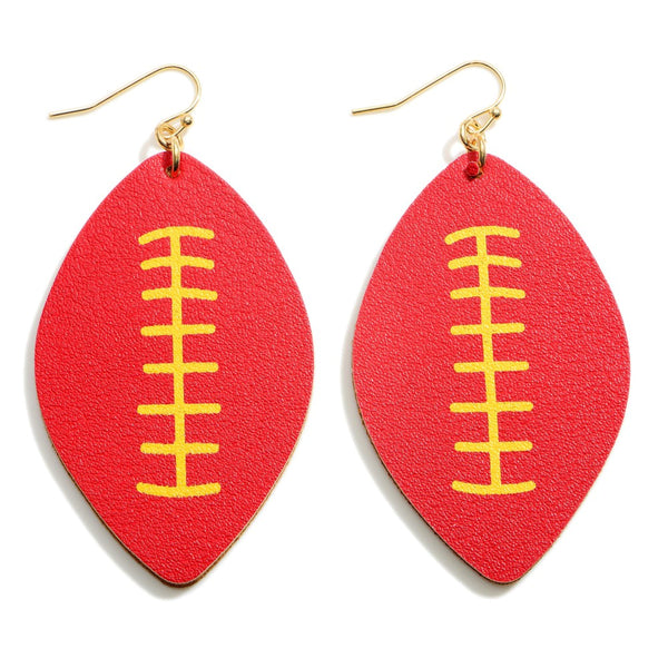 Red/Yellow Football Earrings