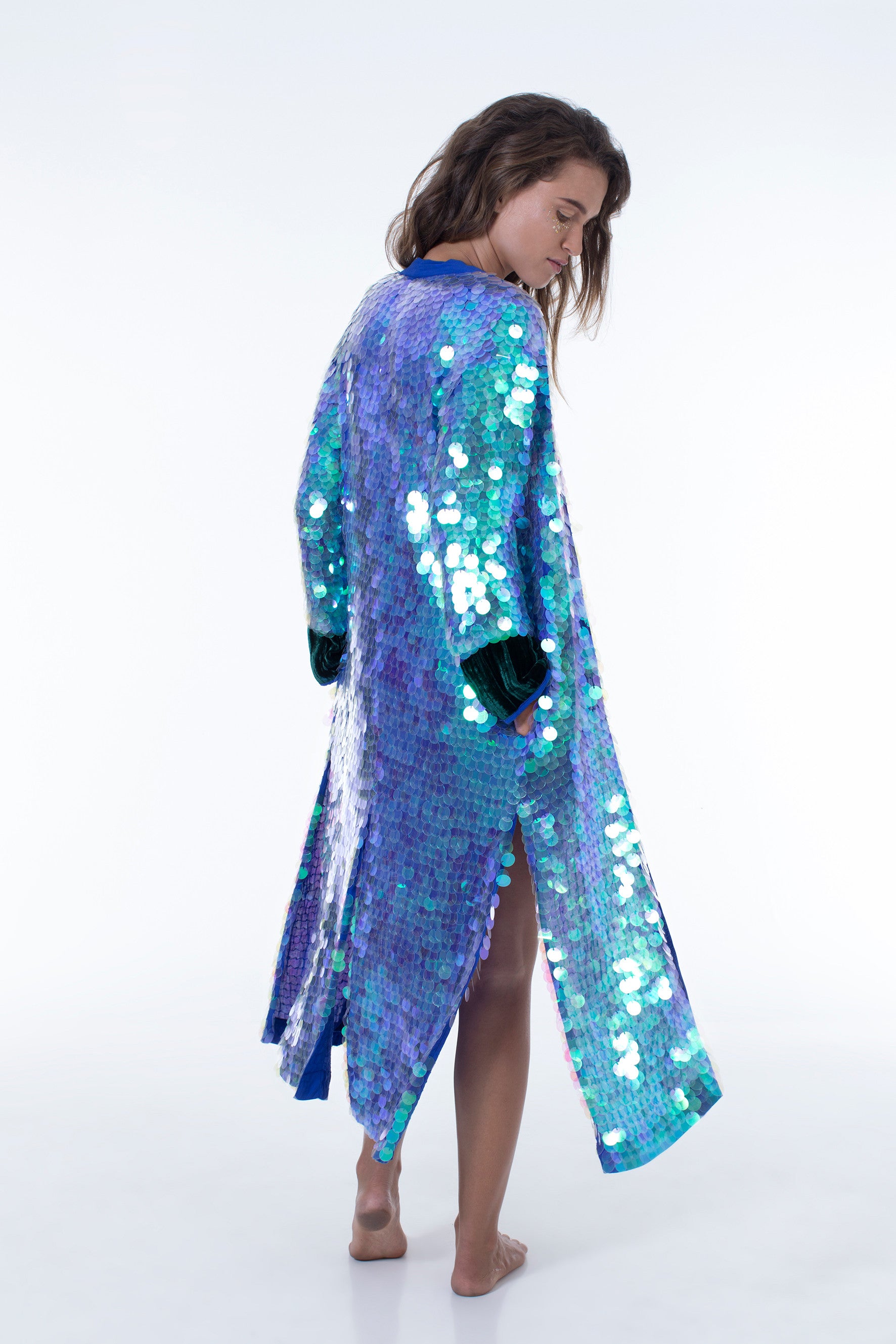 royal blue sequin duster tops for sale