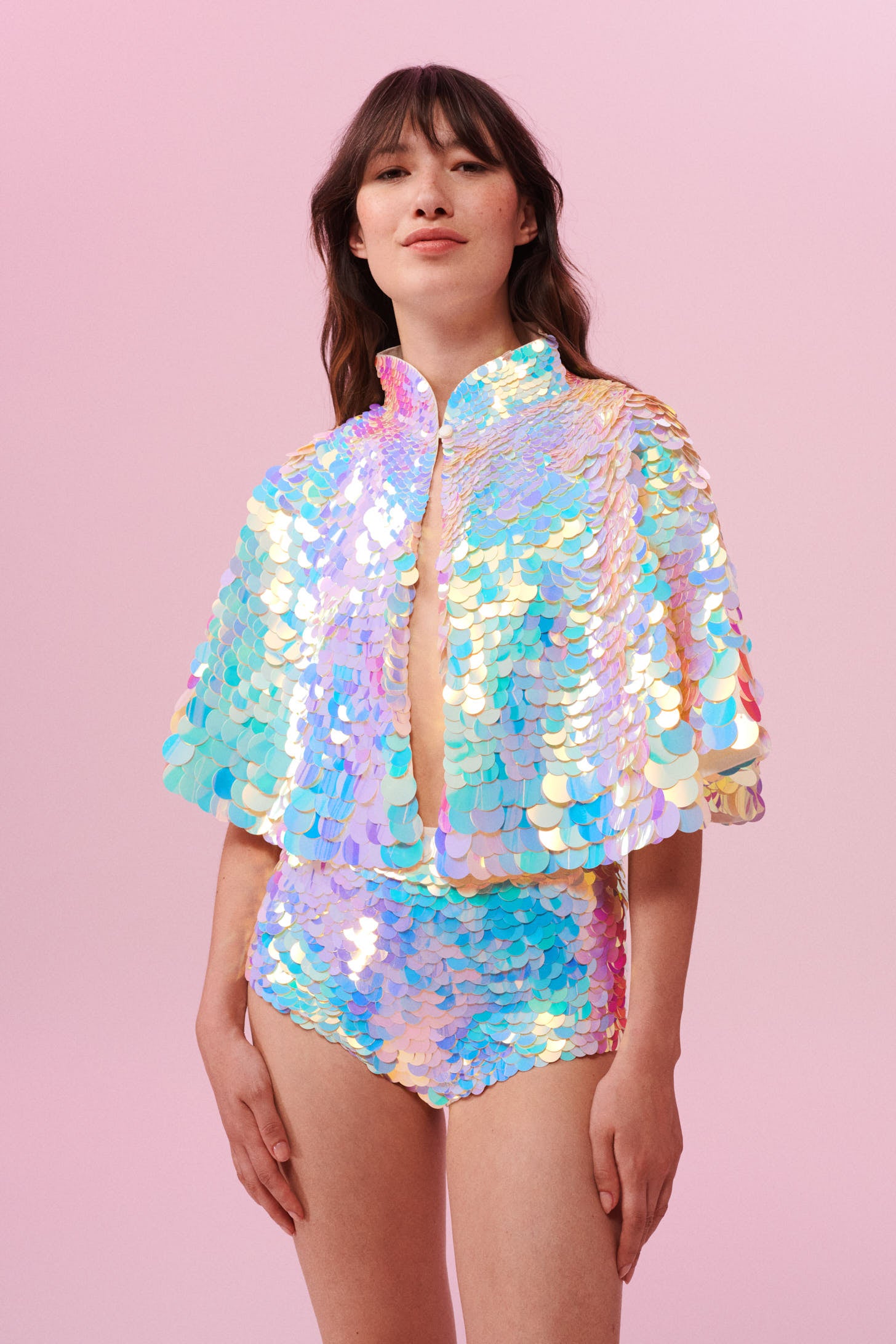 ECLIPSE SEQUIN CAPE - OPAL