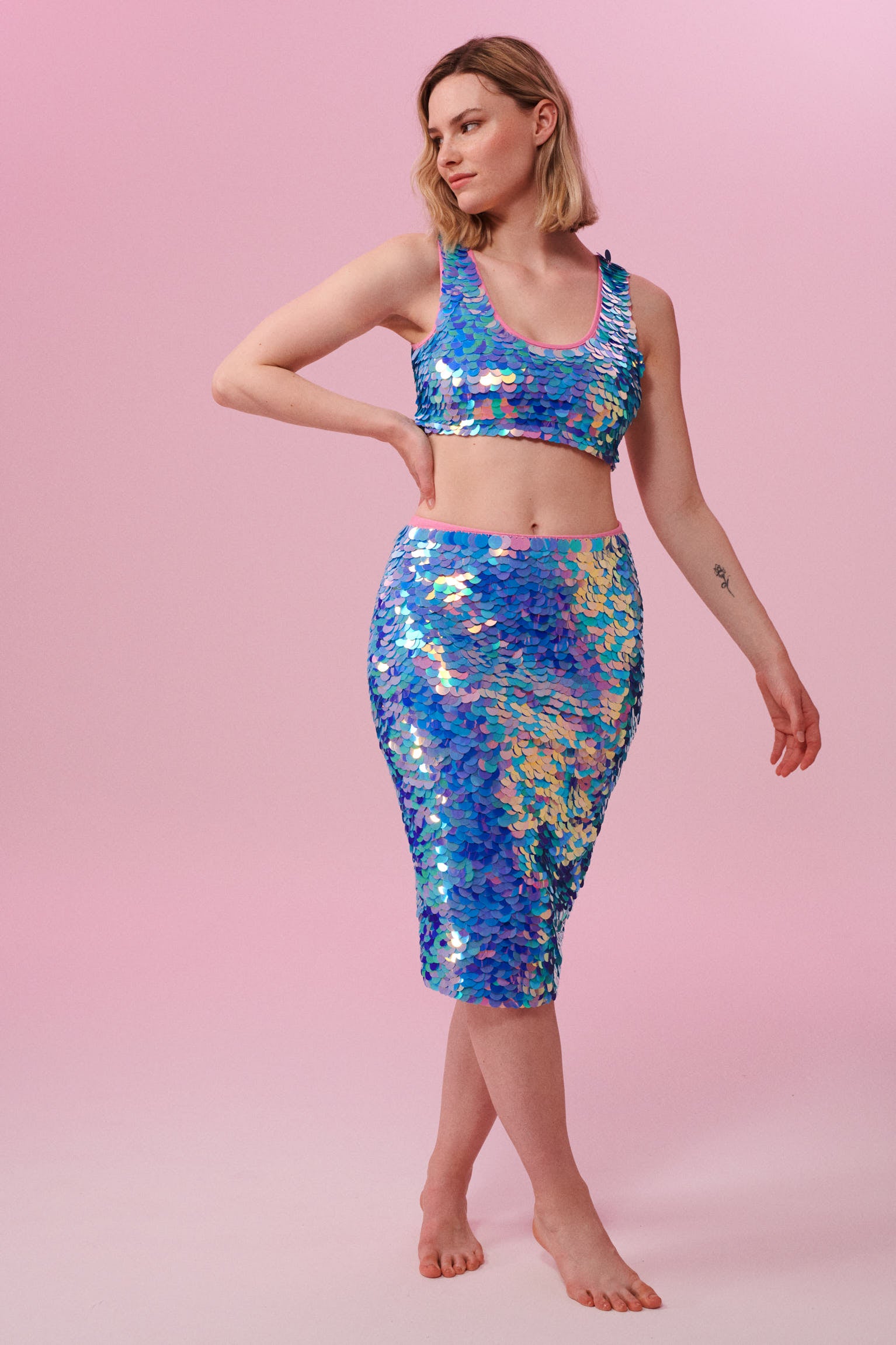 AUDREY SEQUIN SKIRT - AMETHYST