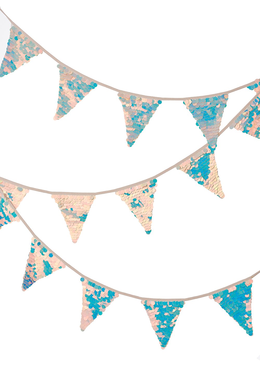 Sequin bunting in Opal