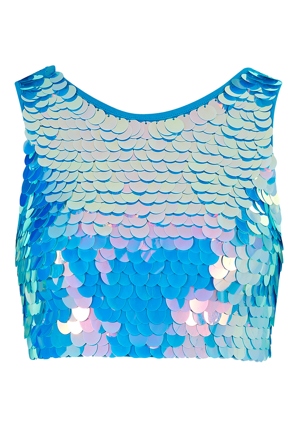 Blue and violet sequin crop 