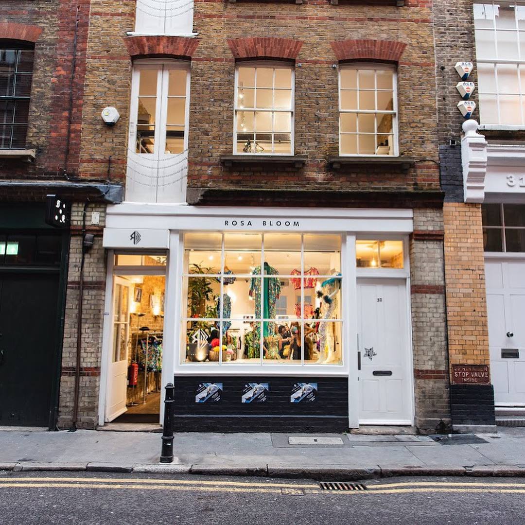The Rosa Bloom pop-up shop store front