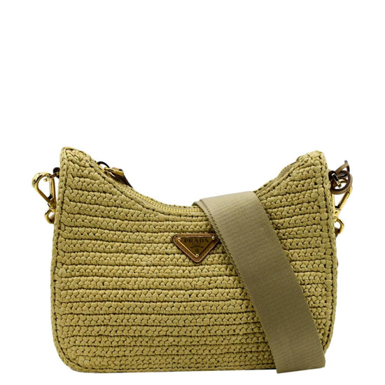 Prada Re-Edition 2005 Raffia Bag Tan in Raffia with Gold-tone - US