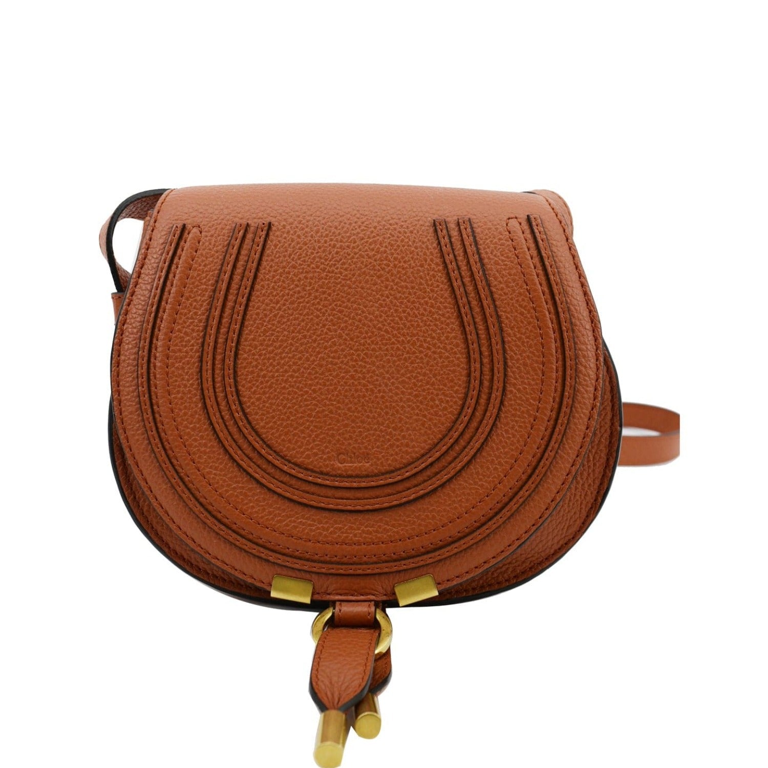 CHLOE Marcie Leather Crossbody Bag Orange