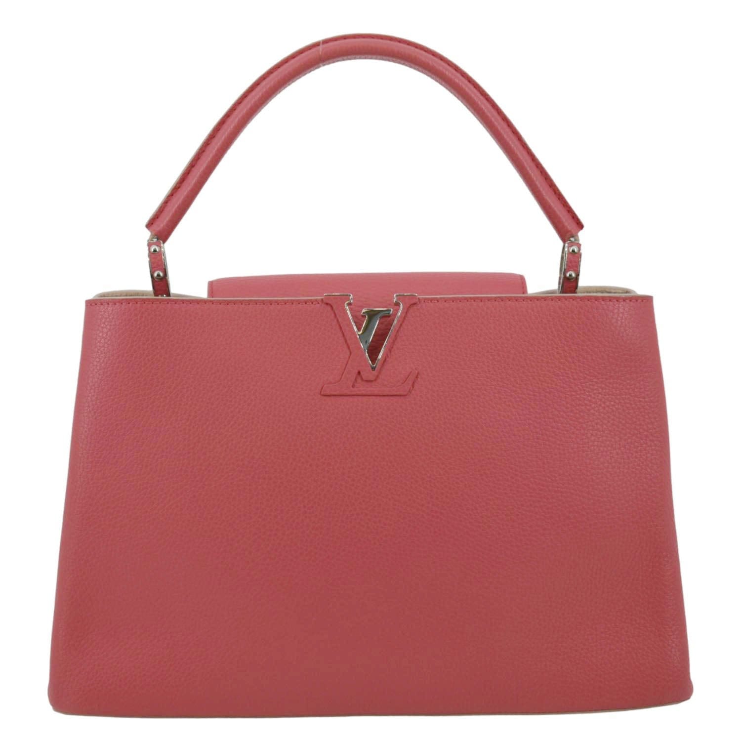 Louis Vuitton Capucines Taurillon Leather Satchel Bag Pink