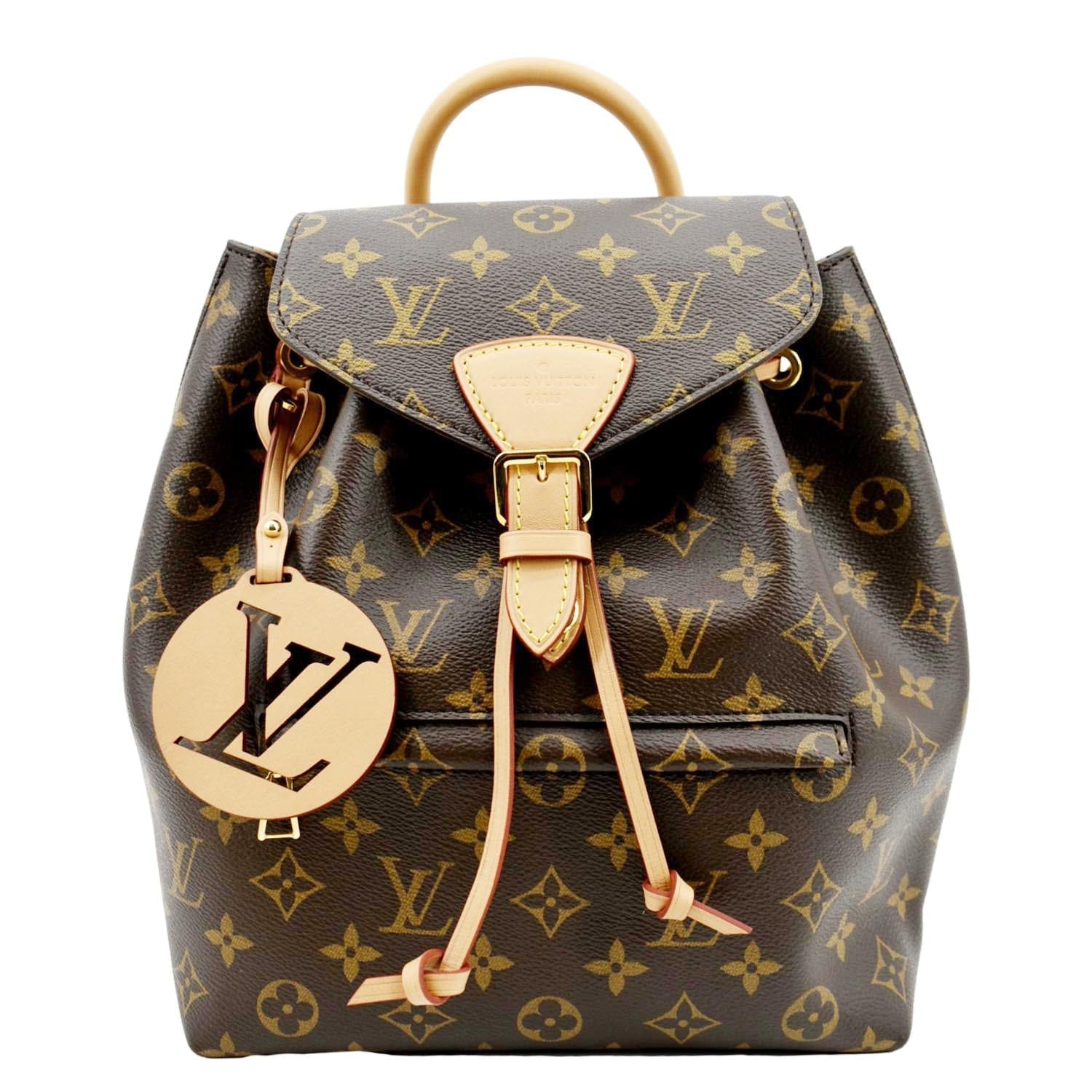 LOUIS VUITTON Montsouris NM PM Monogram Canvas Backpack Bag Brown