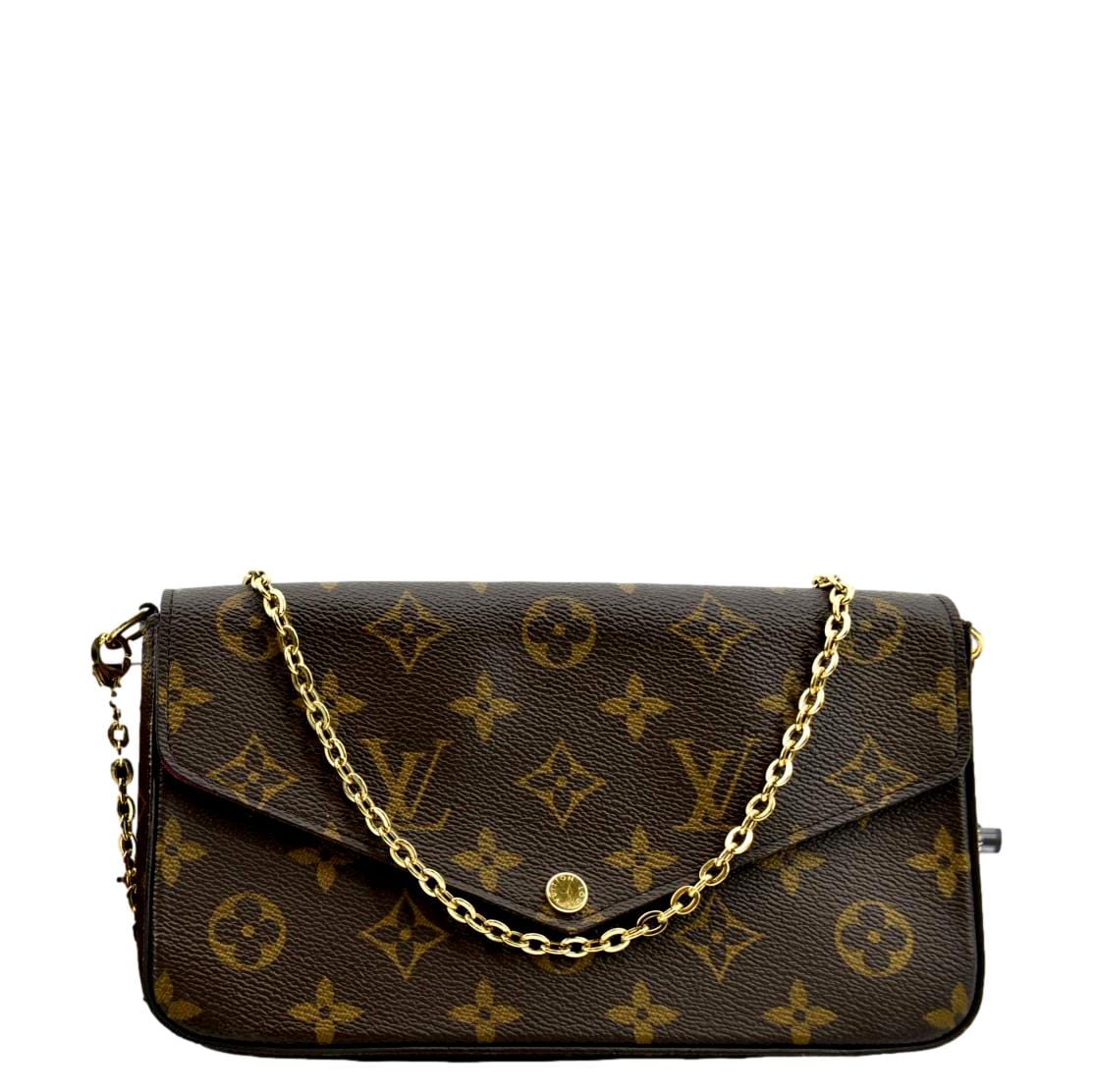 LOUIS VUITTON Felicie Monogram Canvas Pochette Crossbody Bag Fuchsia