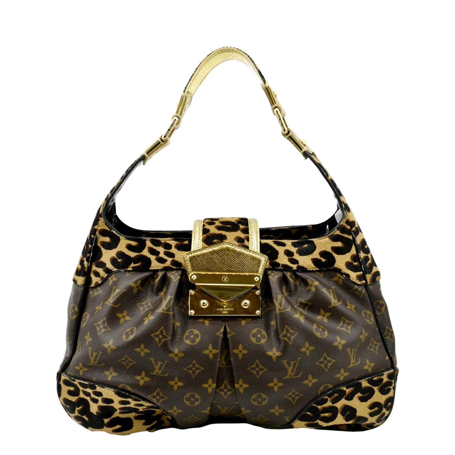 Repurposed LV Leopard clutch bag purse