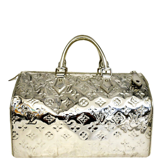 LOUIS VUITTON LIMITED EDITION SILVER MONOGRAM MIROIR SPEEDY 35 - CRTBLNCHSHP