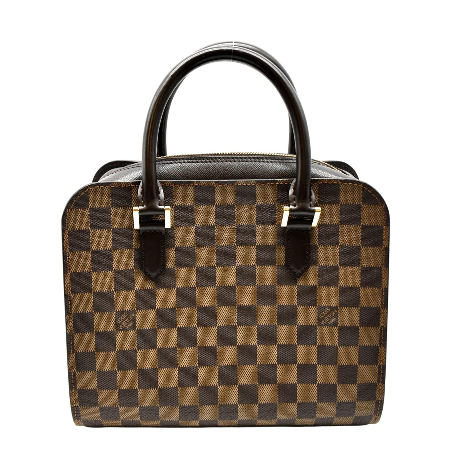 Damier Ebene Triana Top Handle Bag Gold