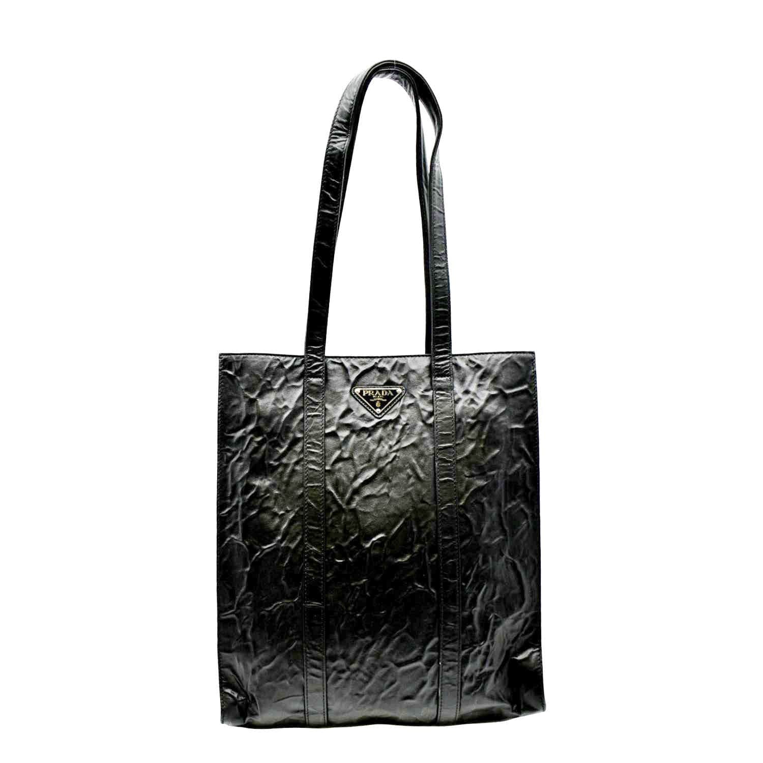 Prada Medium Antique Nappa Leather Top Handle Bag in Gray
