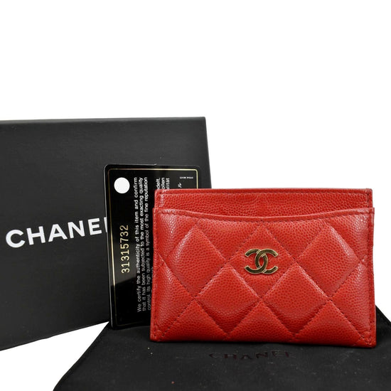 Leather card wallet Chanel Red in Leather - 35515814