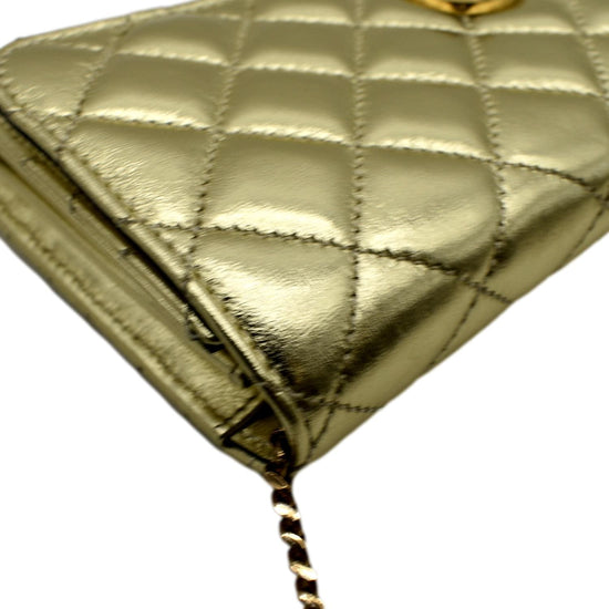 Versace Medusa Metallic Chain Crossbody Bag Gold