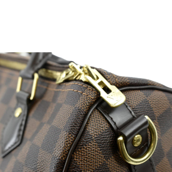 LOUIS VUITTON Speedy 30 Bandouliere Damier Ebene Satchel Bag Brown - H