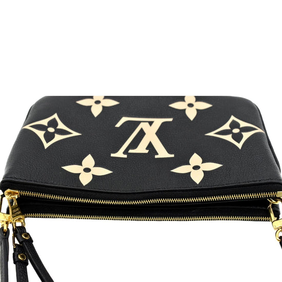  Louis Vuitton M80787 Bag, Bi-Color, Monogram Empreinte,  Pochette Double Zip, Black, Beige, Pouch, Shoulder, black beige : Clothing,  Shoes & Jewelry