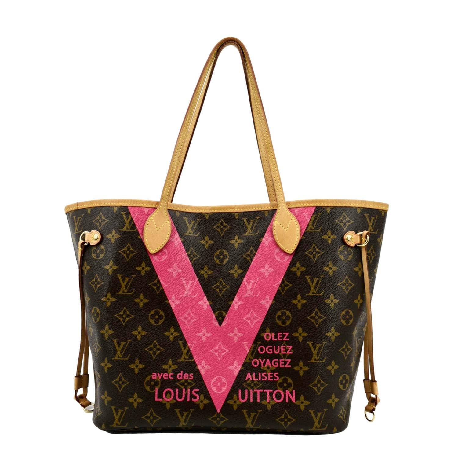 LOUIS VUITTON Neverfull MM V Grenade Monogram Canvas Tote Shoulder Bag