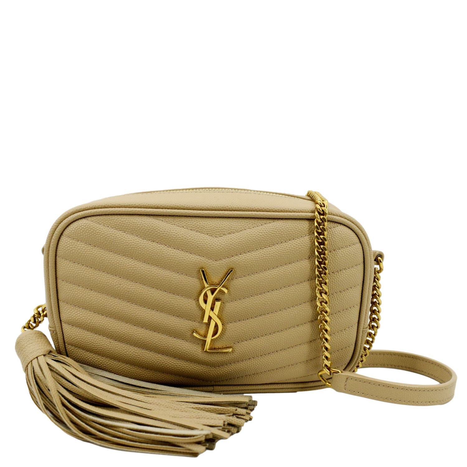 Saint Laurent Lou Lou Camera Bag-Dark Beige, Luxury, Bags