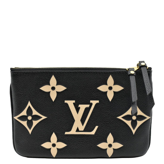 LOUIS VUITTON Double Zip Pochette Monogram Empreinte Crossbody Bag Bic