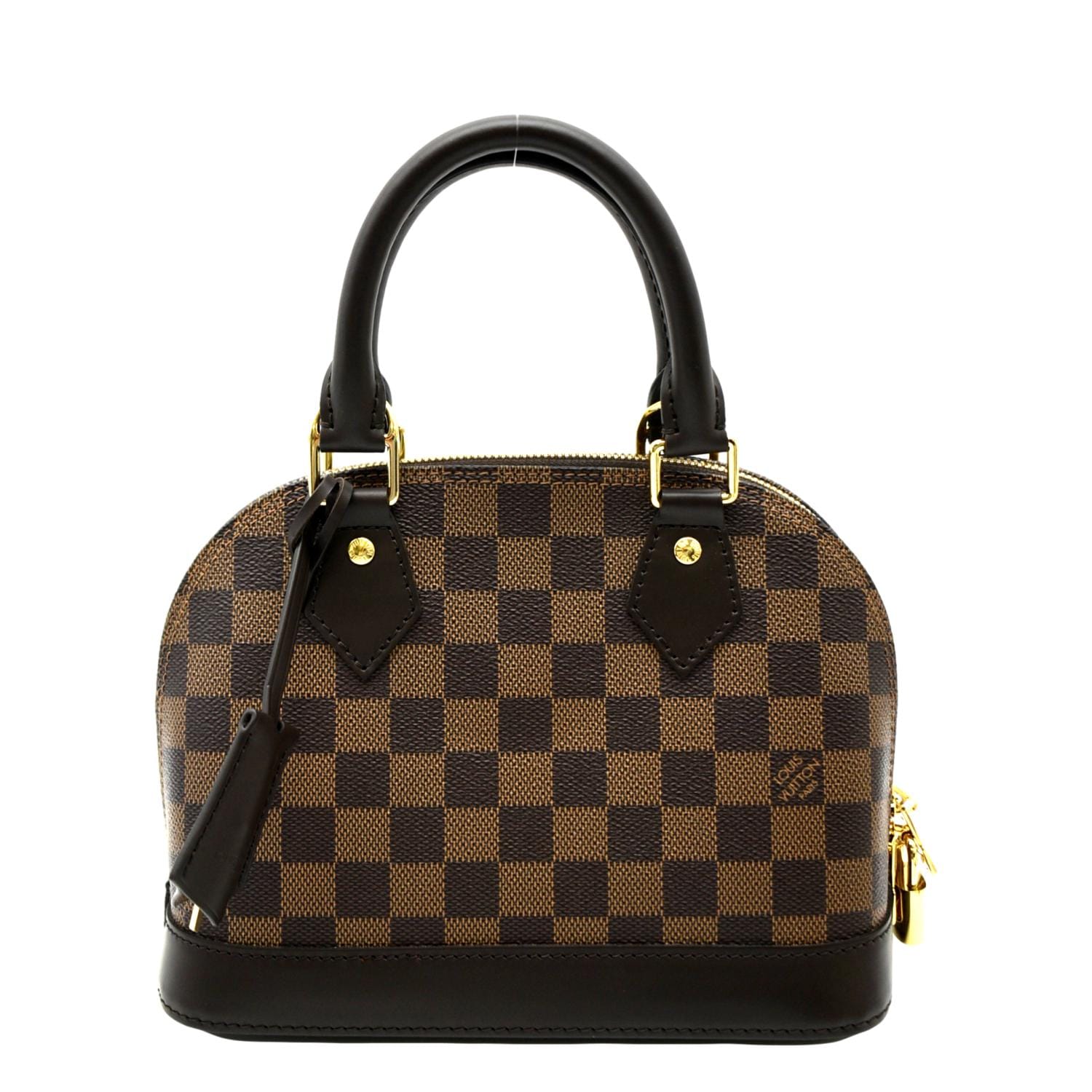 LOUIS VUITTON Alma BB Damier Ebene Satchel Crossbody Bag Brown