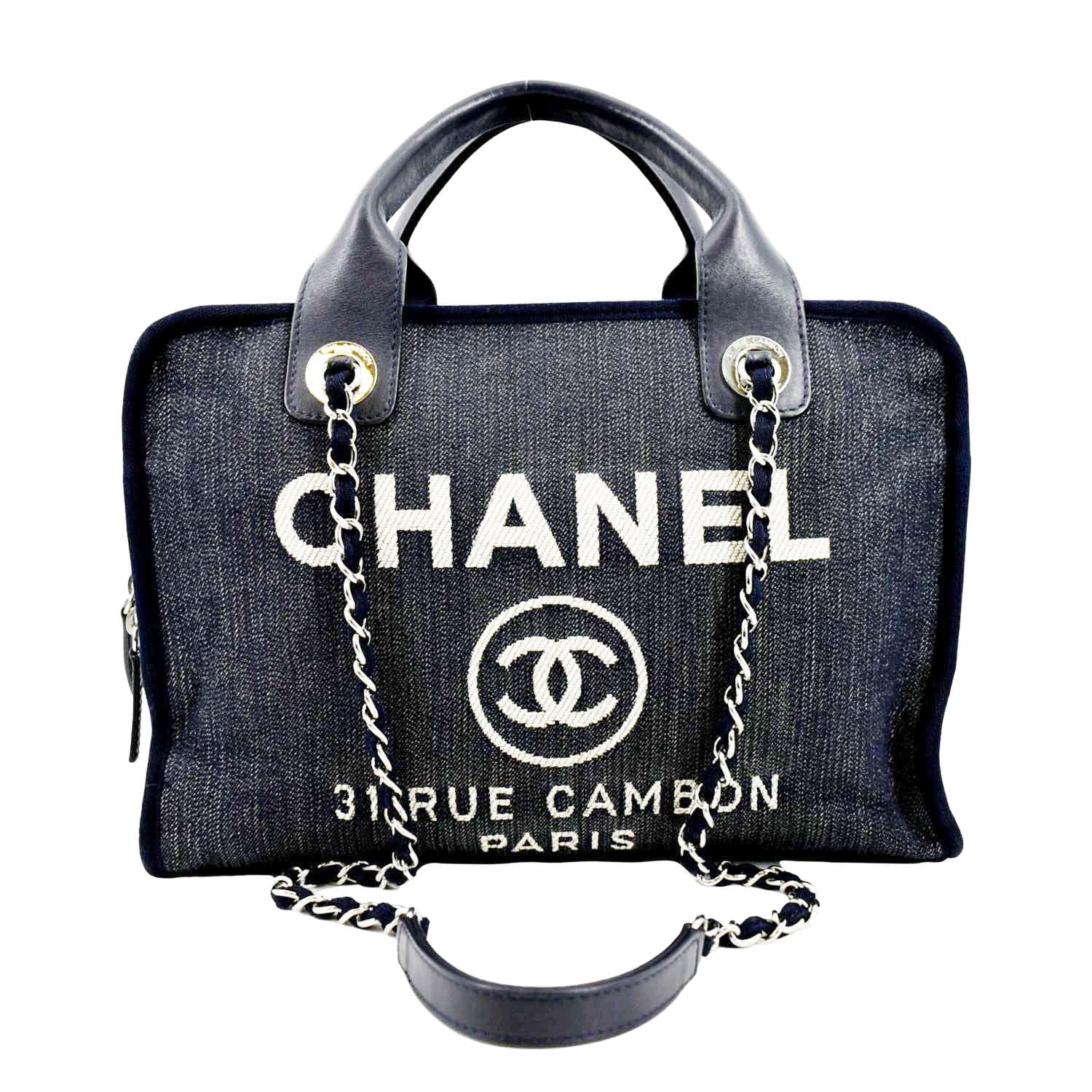 Chanel Navy Deauville Bowling bag