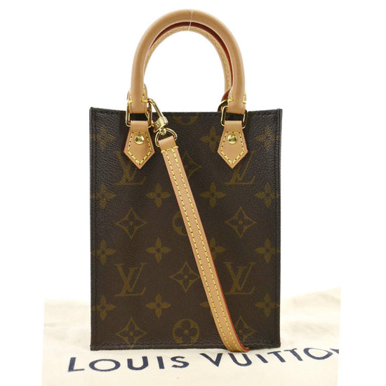 Louis Vuitton Brown Monogram Coated Canvas Petit Sac Plat Gold Hardware, 2020, Womens Handbag