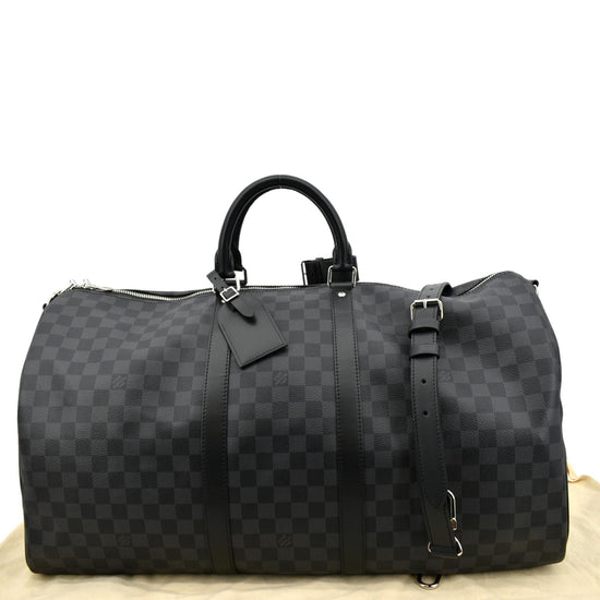 Louis Vuitton Keepall 55 Damier Graphite Travel Bag Black