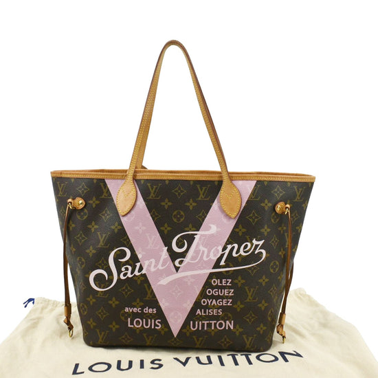 LOUIS VUITTON Monogram Saint Tropez V Neverfull MM in Rose