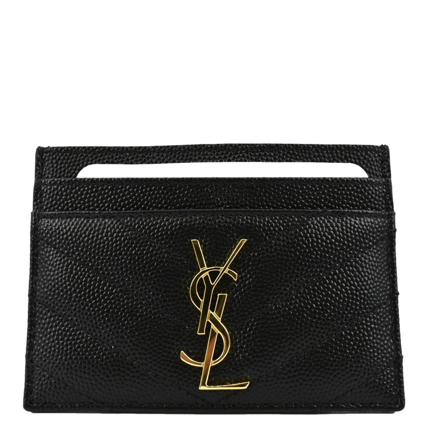 Cassandre Leather Phone Holder in White - Saint Laurent