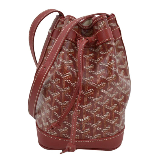 Goyard Red Goyardine Coated Canvas Petit Flot PM Bucket Bag at 1stDibs