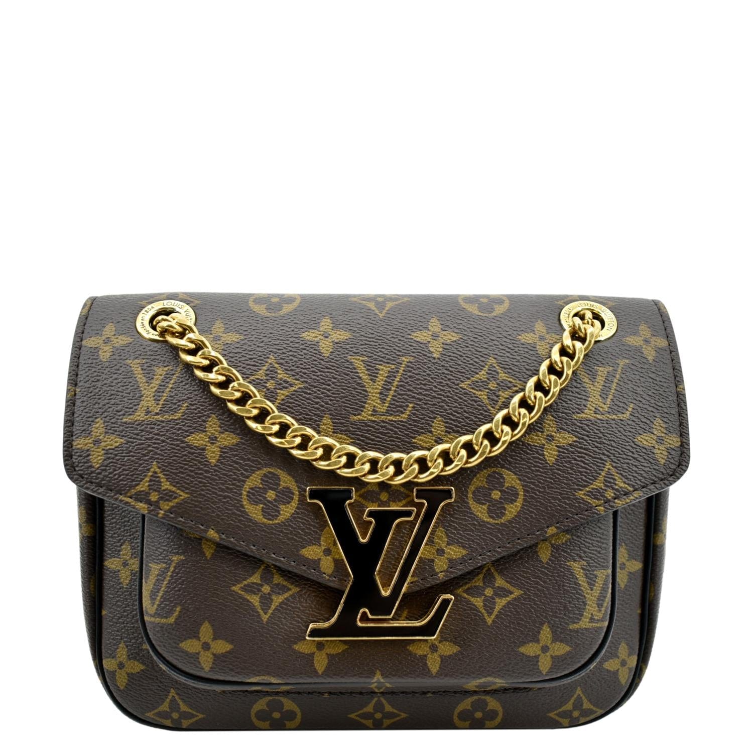 LOUIS VUITTON Passy NM Monogram Canvas Shoulder Bag Brown