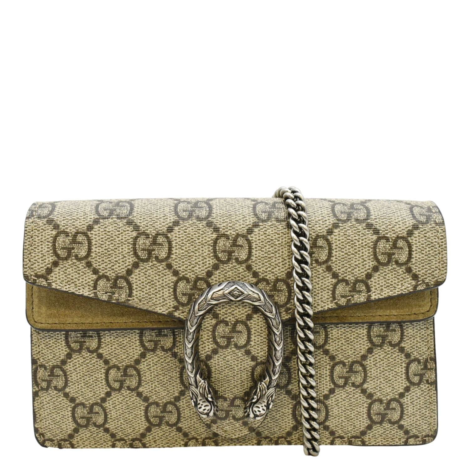 Gucci Dionysus Super Mini GG Supreme Canvas Crossbody Bag Taupe 476432