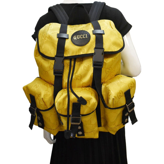 GUCCI Off The Grid GG Nylon Backpack Bag Yellow 626160