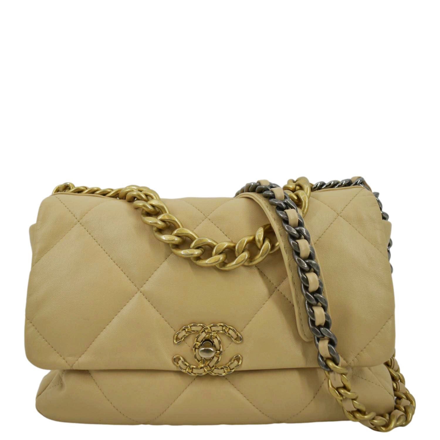 CHANEL Beige Lambskin Leather Vintage Flap Backpack - The Purse Ladies